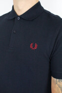Fred Perry Polo Shirt Navy Burnt Red