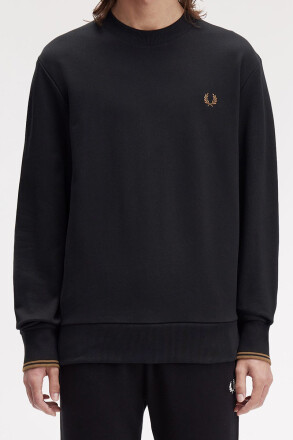 Fred Perry Crew Neck Sweater Black Shaded Stone