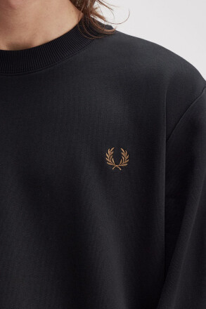 Fred Perry Crew Neck Sweater Black Shaded Stone
