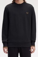Fred Perry Crew Neck Sweater Black Shaded Stone