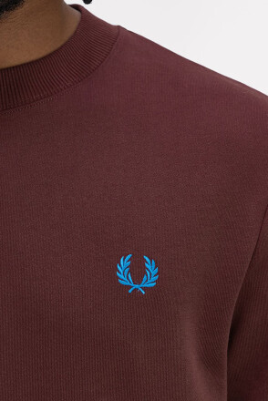 Fred Perry Crew Neck Sweater Oxblood Ecru
