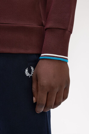 Fred Perry Crew Neck Sweater Oxblood Ecru