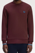 Fred Perry Crew Neck Sweater Oxblood Ecru