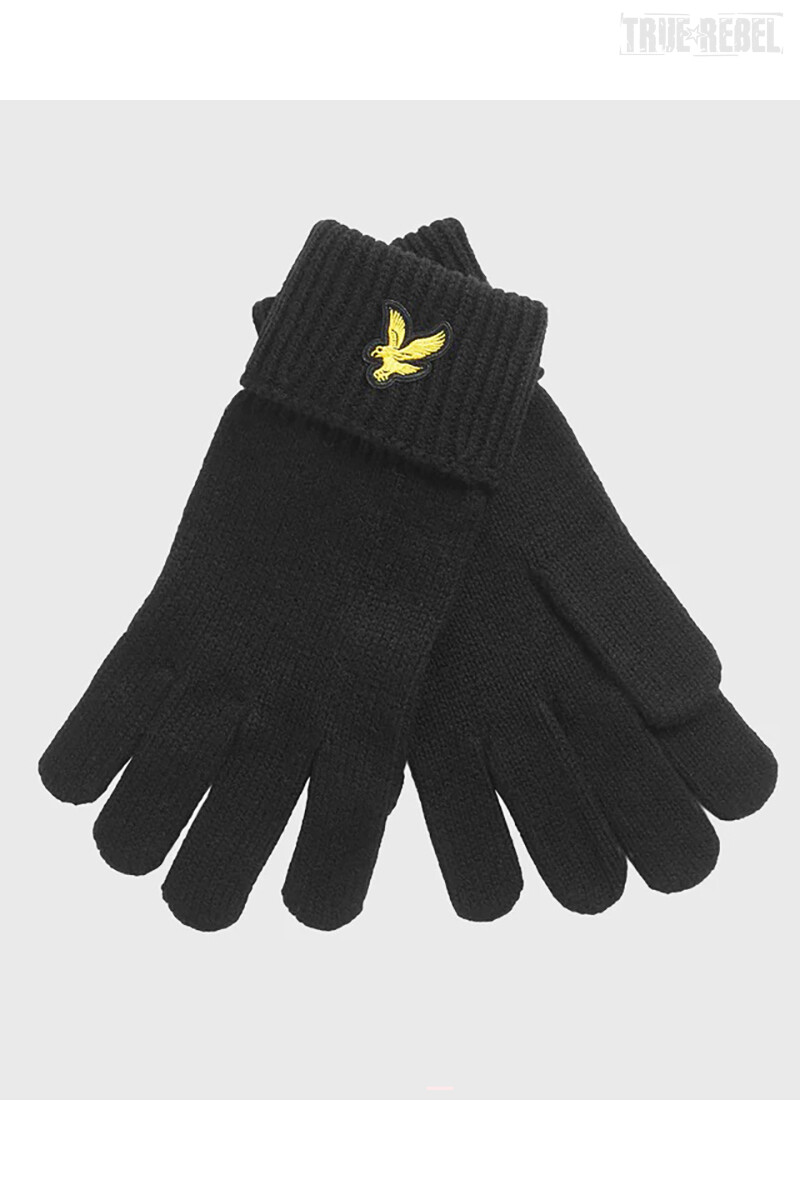 Lyle & Scott Cotton Merino Gloves Jet Black