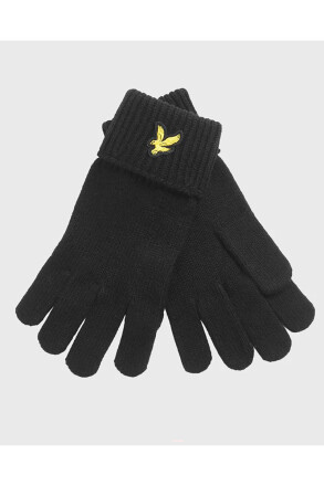 Lyle & Scott Cotton Merino Gloves Jet Black