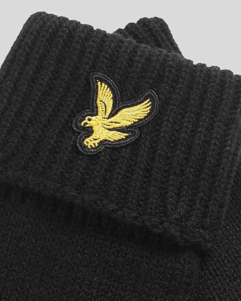 Lyle & Scott Cotton Merino Gloves Jet Black