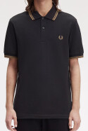 Fred Perry Twin Tipped Polo Shirt Black Shaded Stone