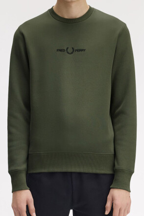 Fred Perry Embroidered Sweater LW Green