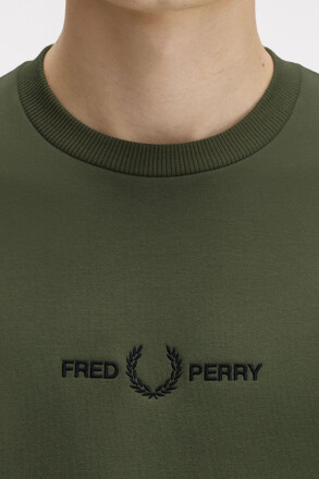 Fred Perry Embroidered Sweater LW Green