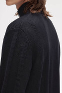 Fred Perry Textured Zip Through Cardigan Black