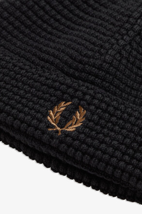 Fred Perry Waffle Beanie Black