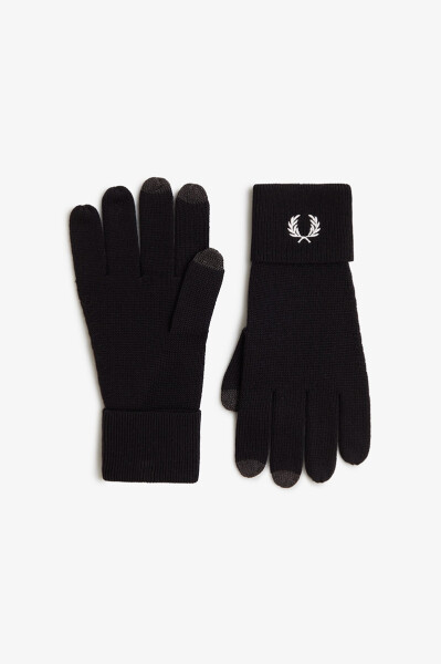 Fred Perry Classic Merino Wool Gloves Black Snow White