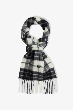 Fred Perry Lambswool Tartan Scarf Ecru