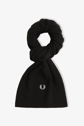 Fred Perry Classic Merino Wool Scarf Black Snow White