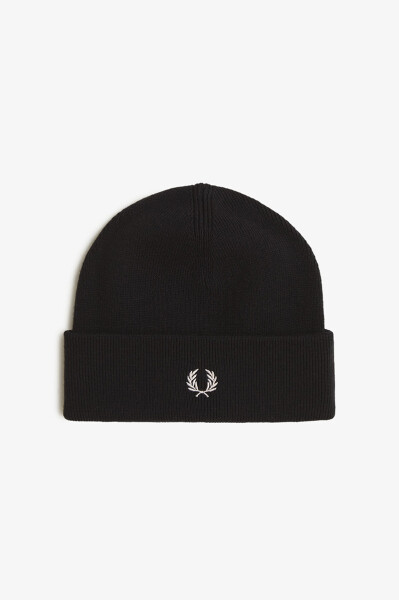 Fred Perry Classic Beanie Black Snow White