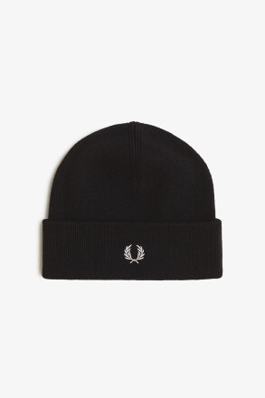 Fred Perry Classic Beanie Black Snow White
