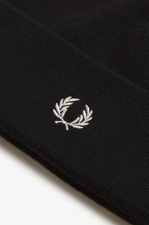 Fred Perry Classic Beanie Black Snow White