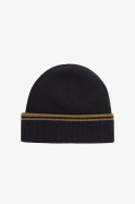 Fred Perry Twin Tipped Merino Wool Beanie Black Shaded Stone