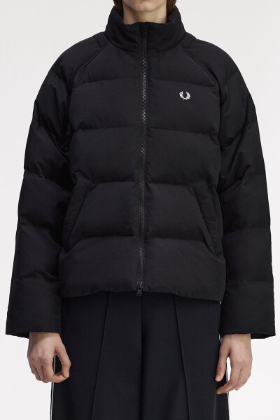 Fred Perry Ladies Raglan Sleeve Padded Jacket Black