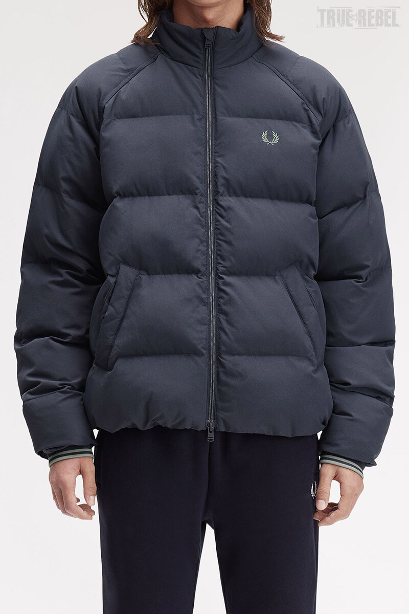 Fred Perry Raglan Sleeve Padded Jacket Dark Airforce