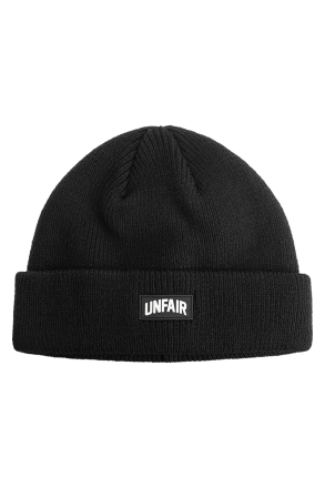 Unfair Curved Patch Beanie Black