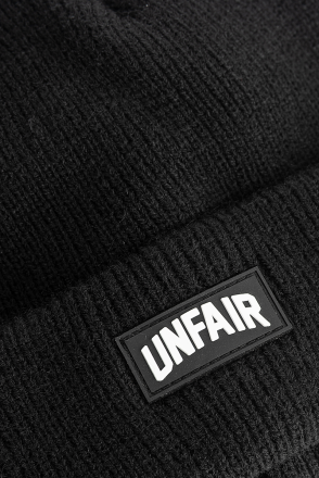 Unfair Curved Patch Beanie Black