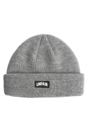 Unfair Curved Patch Beanie Grey Melange