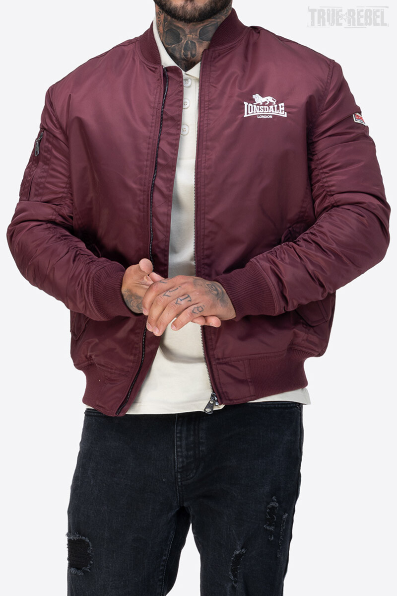 Lonsdale Tern Hill Bomber Jacket Oxblood