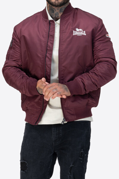 Lonsdale Tern Hill Bomber Jacket Oxblood