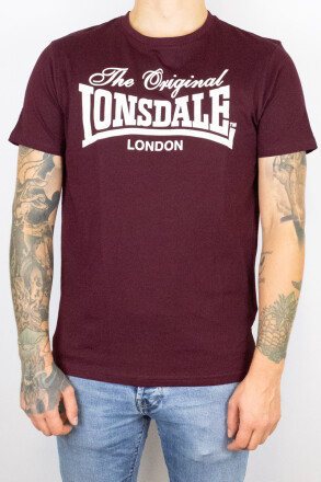 Lonsdale Fittonhill T-Shirt Oxblood White