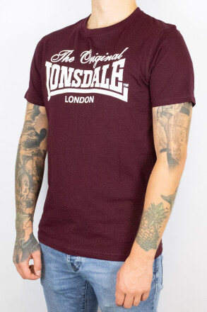 Lonsdale Fittonhill T-Shirt Oxblood White