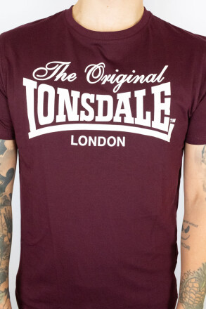 Lonsdale Fittonhill T-Shirt Oxblood White