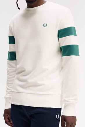 Fred Perry Peached Tipped Sleeve Sweatshirt Snow White