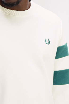 Fred Perry Peached Tipped Sleeve Sweatshirt Snow White