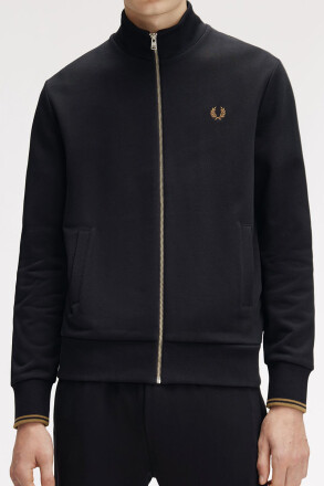 Fred Perry Zip Through Sweatshirt Black