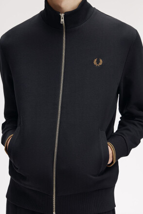 Fred Perry Zip Through Sweatshirt Black