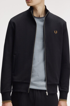 Fred Perry Zip Through Sweatshirt Black