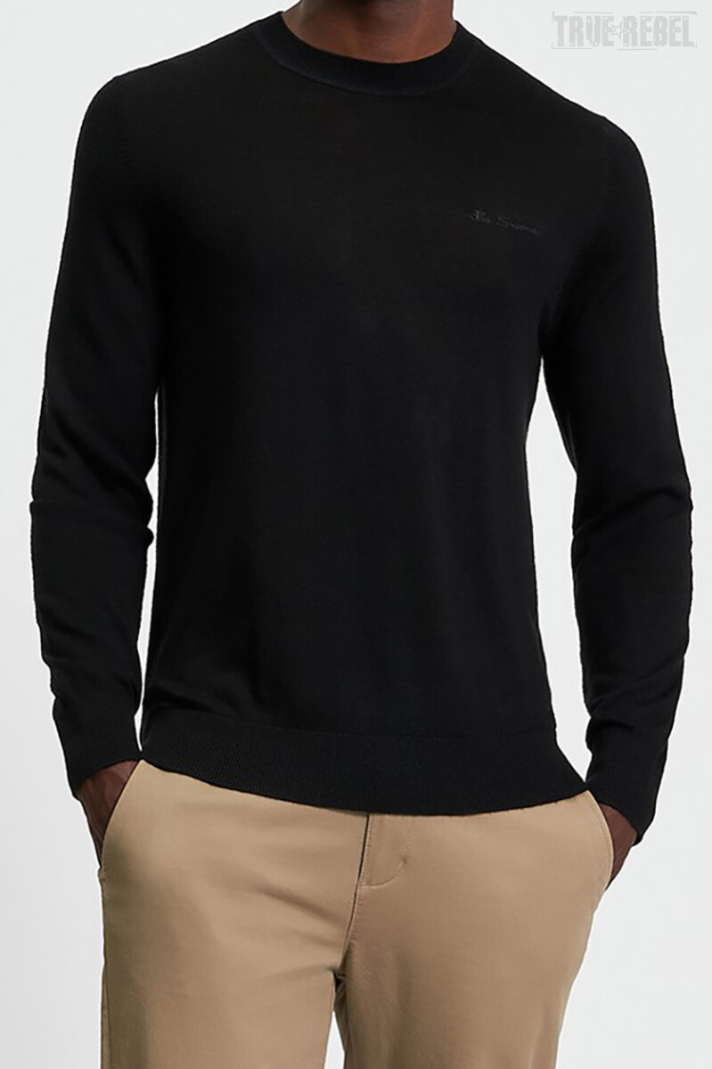 Ben Sherman Merino Crewneck Black box