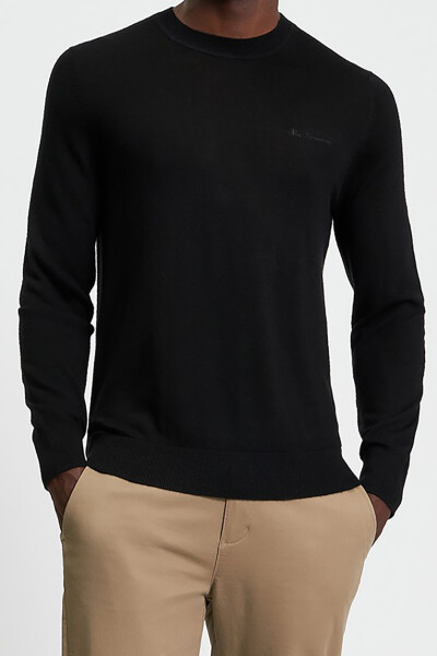 Ben Sherman Merino Crewneck Black