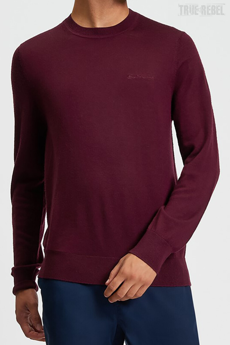 Ben Sherman Merino Crewneck Dark Wine box