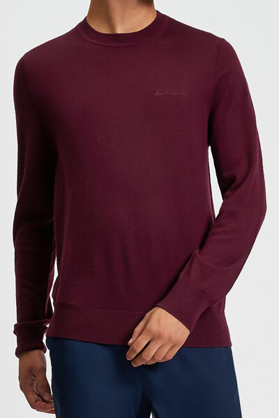 Ben Sherman Merino Crewneck Dark Wine