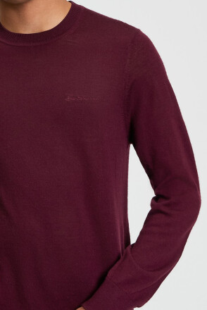 Ben Sherman Merino Crewneck Dark Wine