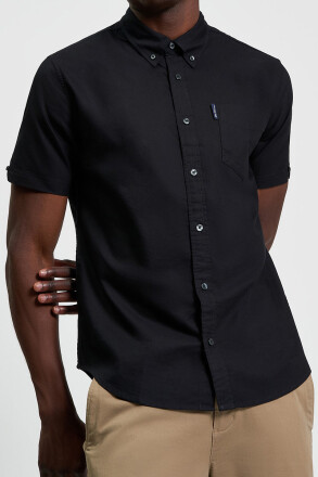 Ben Sherman Short Sleeve Signatue Oxford Shirt Black