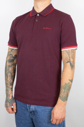 Ben Sherman Signature Pique Polo Shirt Dark Wine