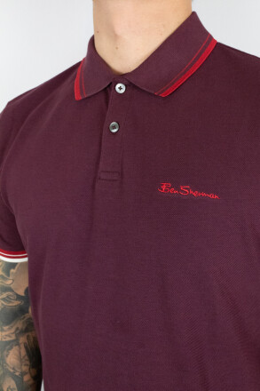 Ben Sherman Signature Pique Polo Shirt Dark Wine