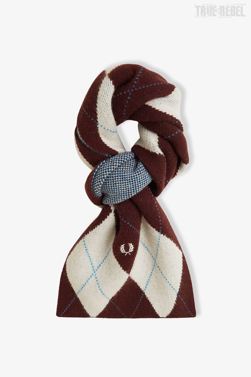 Fred Perry Brushed Argyle Scarf Ecru