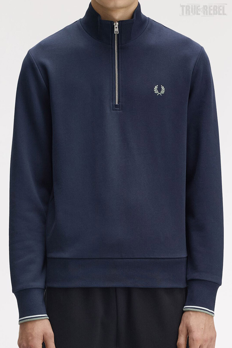 Fred Perry Halfzip Sweater Dark Airforce box