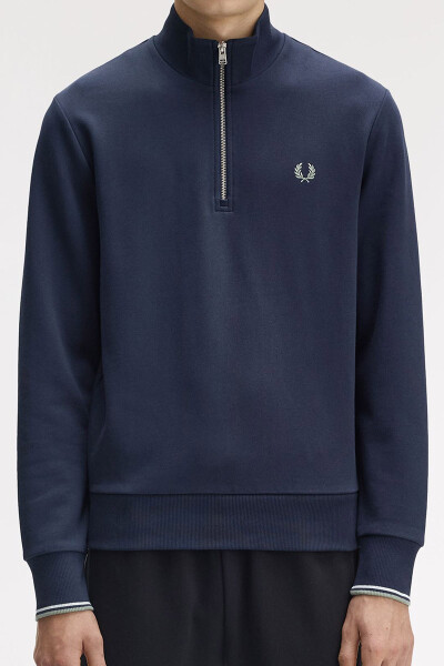 Fred Perry Halfzip Sweater Dark Airforce Light Ice