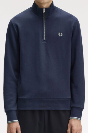 Fred Perry Halfzip Sweater Dark Airforce Light Ice