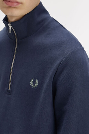 Fred Perry Halfzip Sweater Dark Airforce Light Ice